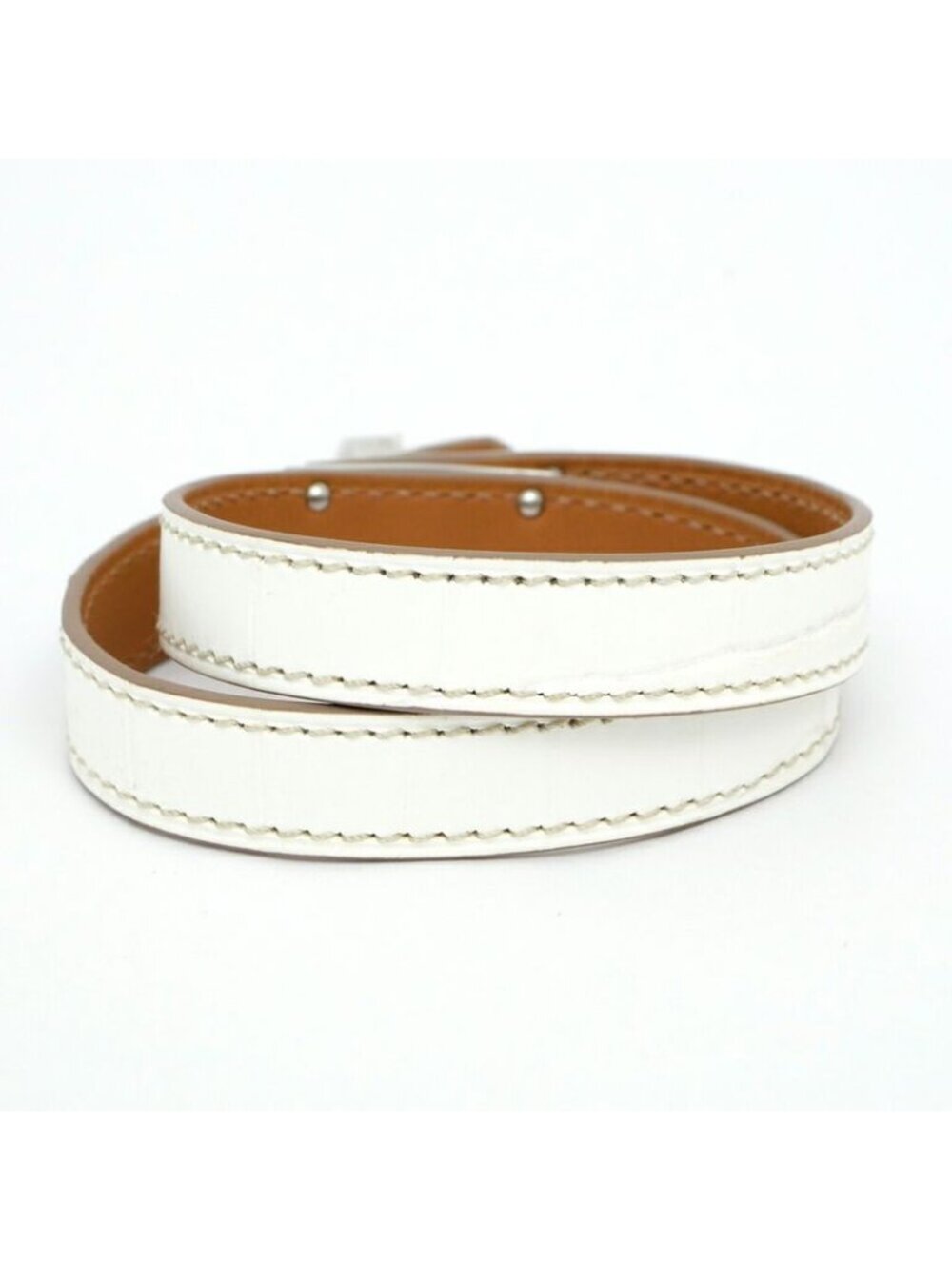 Hermes Leather Bracelet Kelly Double Tour Himalaya Silver Hardware - Picture 3 of 11